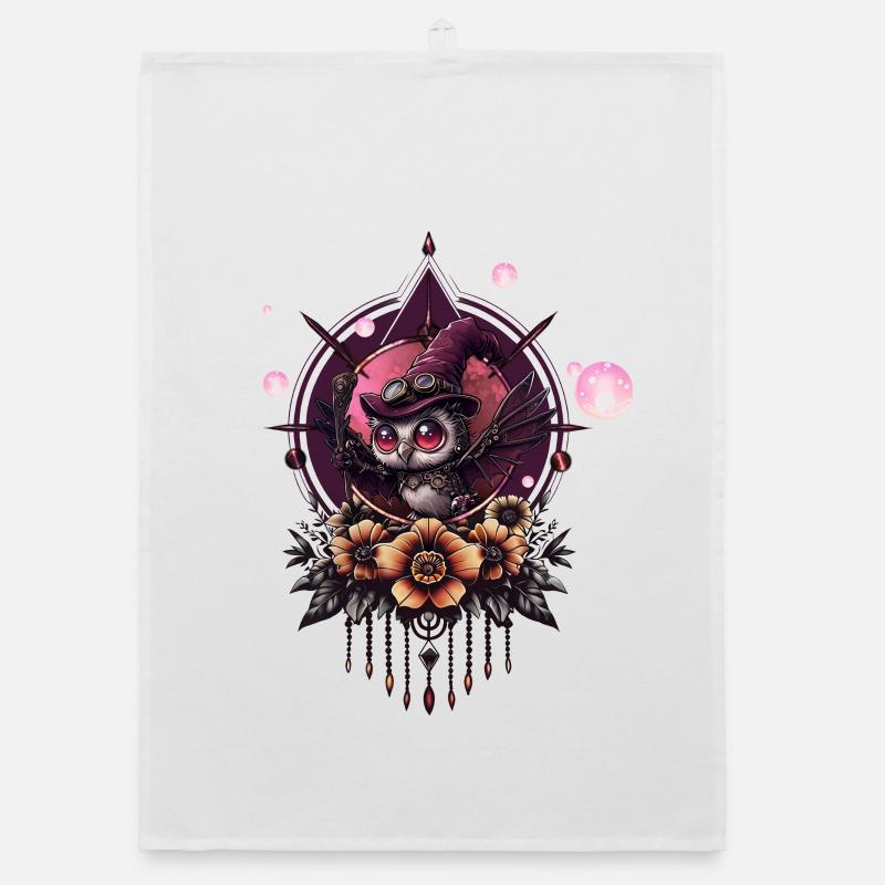 Die Steampunk-Eule: Hüter der Geheimnisse. Organic Geschirrtuch