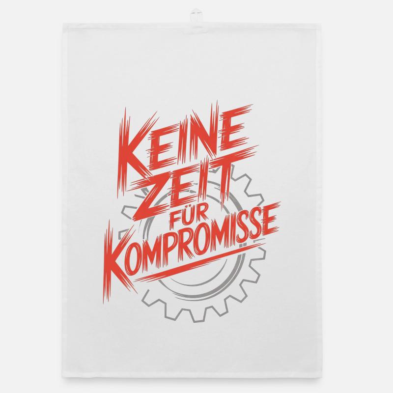 No time for compromise red Organic dish towel