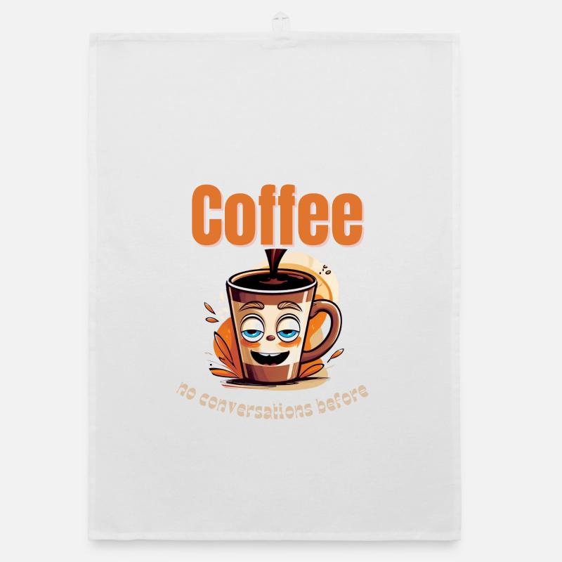 Coffee Mood – No Conversations Before Coffee Organic dish towel