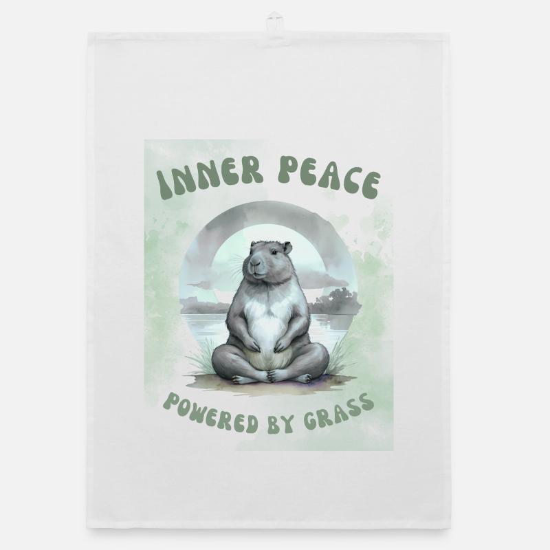 Inner Peace – Powered by Grass Design - Organic Geschirrtuch - Weiß
