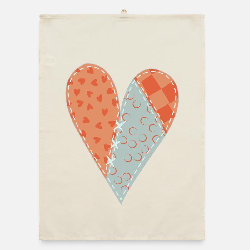 Patchwork Heart No12 Organic dish towel