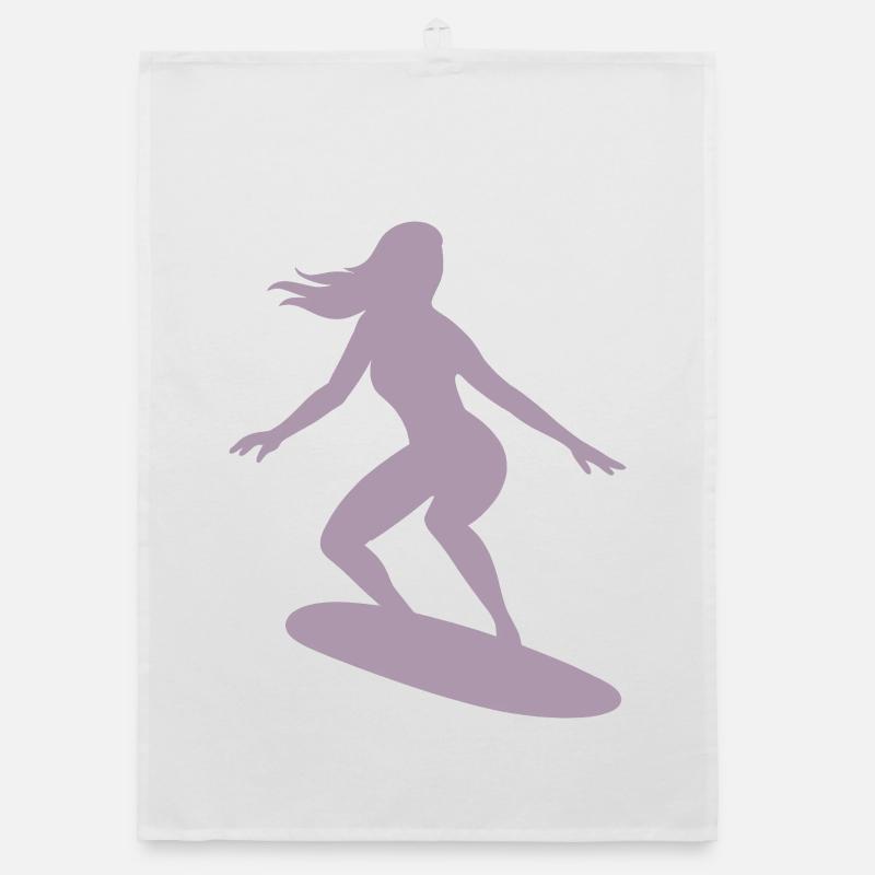 Minimalist Surfer Surfboard Water Summer Organic dish towel
