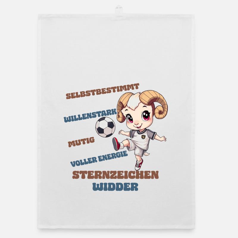 Fußball Sternzeichen Widder Eigenschaften Aries Organic Geschirrtuch