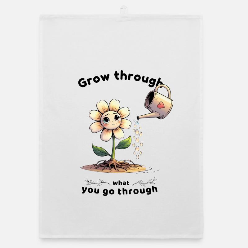 Self-love grows with every tear Organic dish towel