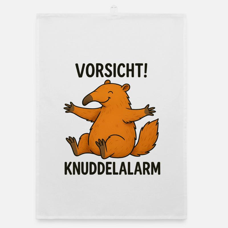 Coati Teddy Bear Cuddle Cute Love Warning Organic dish towel