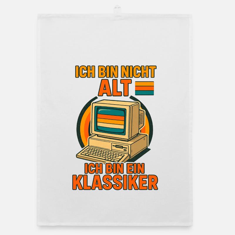 Retro Computer Klassiker - Organic Geschirrtuch - Weiß
