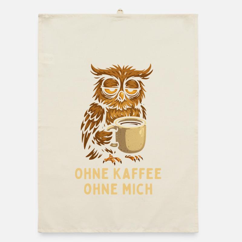 Nickernde Eule mit Kaffee Organic Geschirrtuch