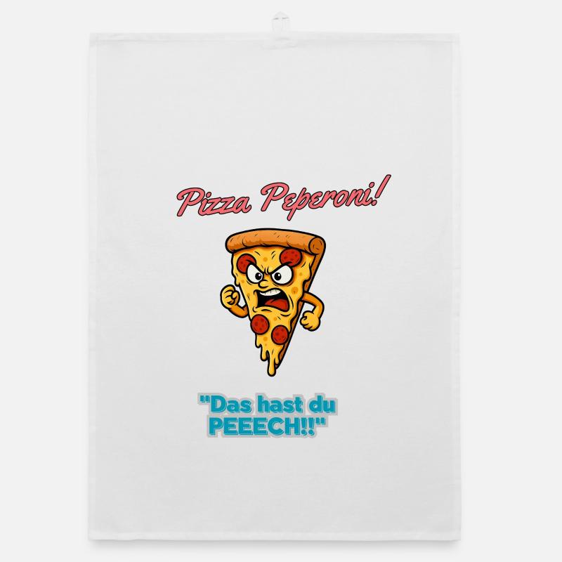 Pizza Peperoni Wütende Slice Organic Geschirrtuch