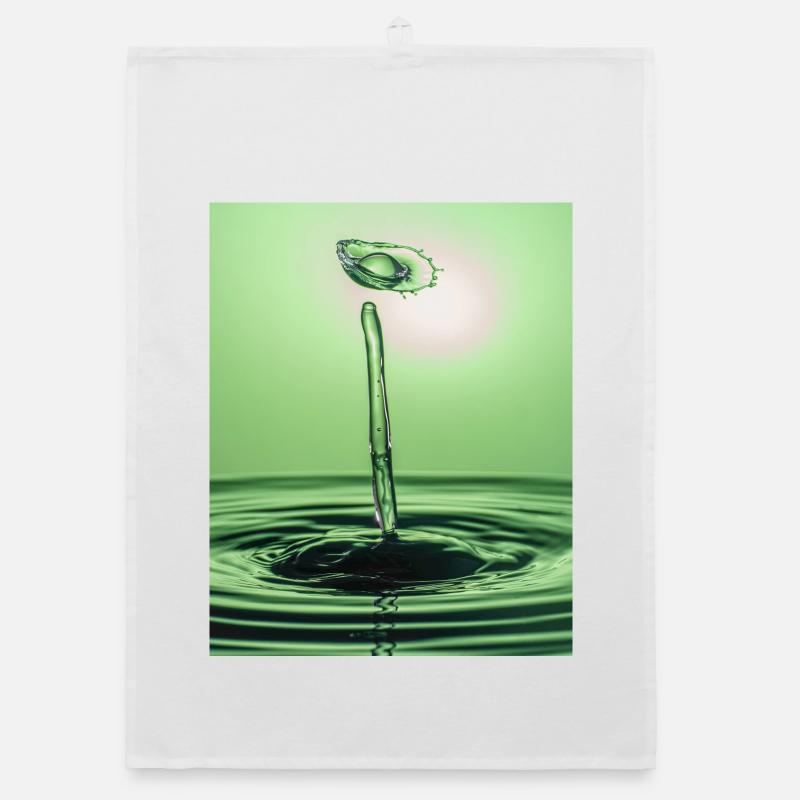 Green Liquid Abstract Organic dish towel