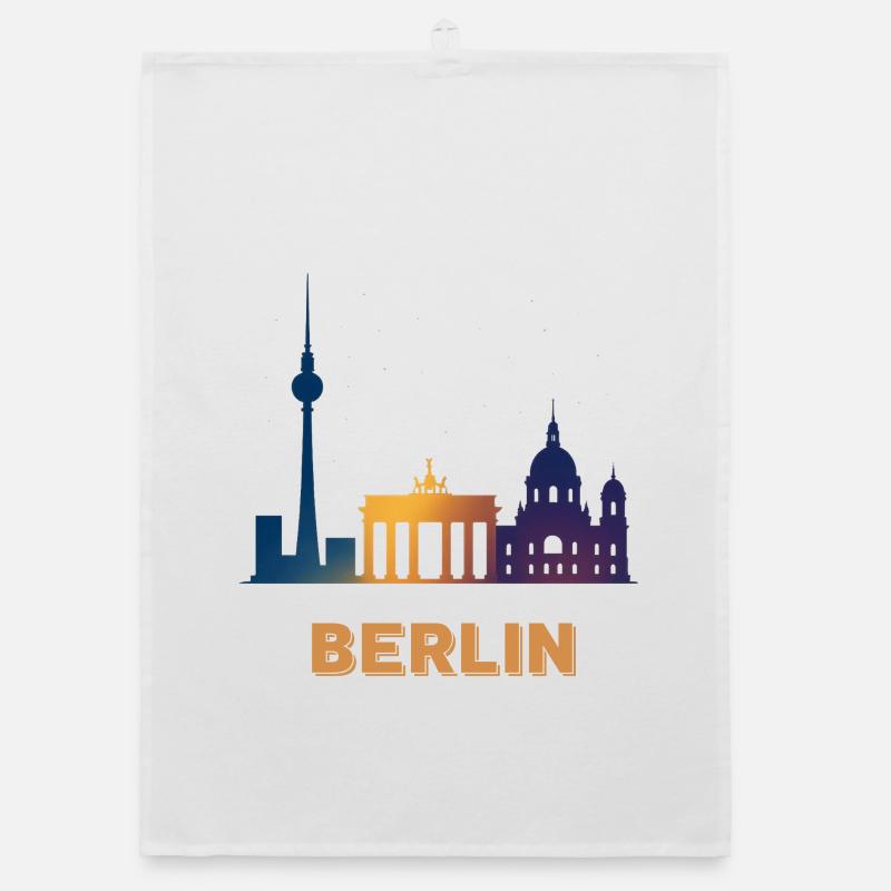 Berlin Skyline Gradient Organic dish towel