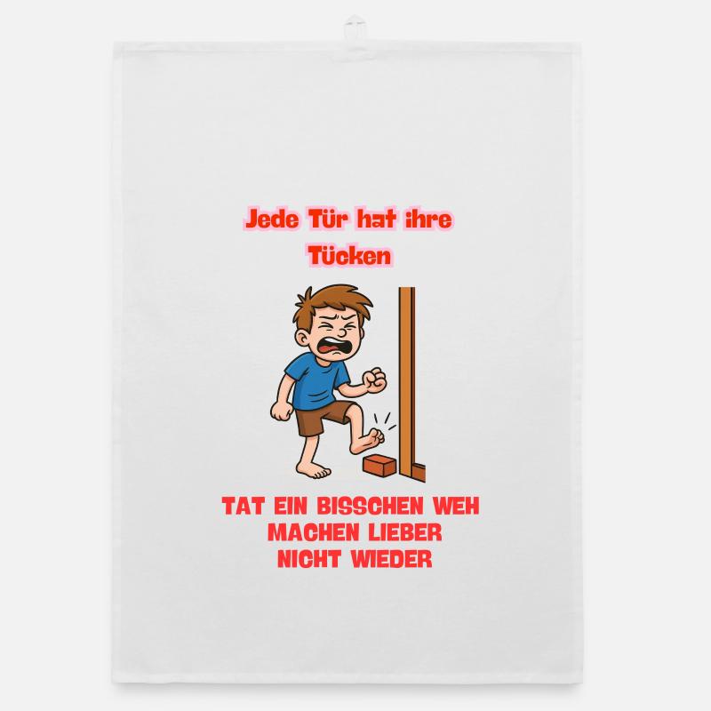 Every door has its pitfalls Comic Illustration Organic dish towel