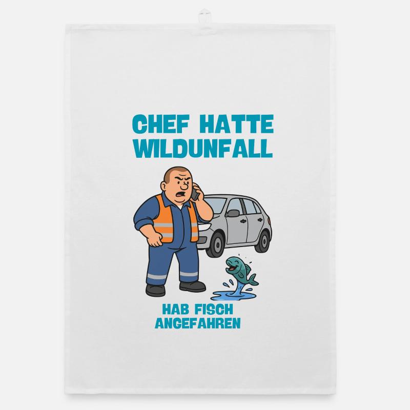 Chef Wildunfall mit Fisch  Organic Geschirrtuch