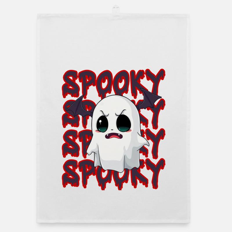 Halloween Spooky Ghost  Organic Geschirrtuch