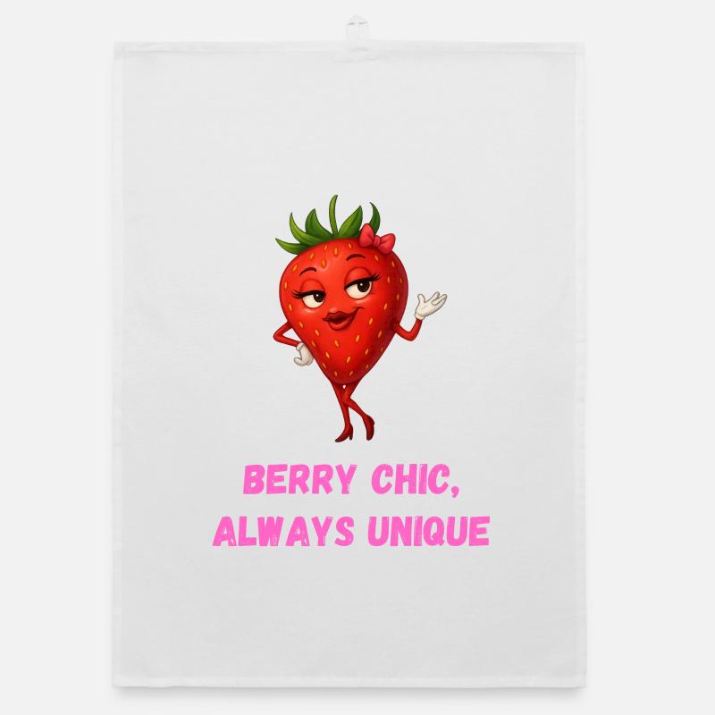 Erdbeere Berry Chic Einzigartig Karikatur  Organic Geschirrtuch