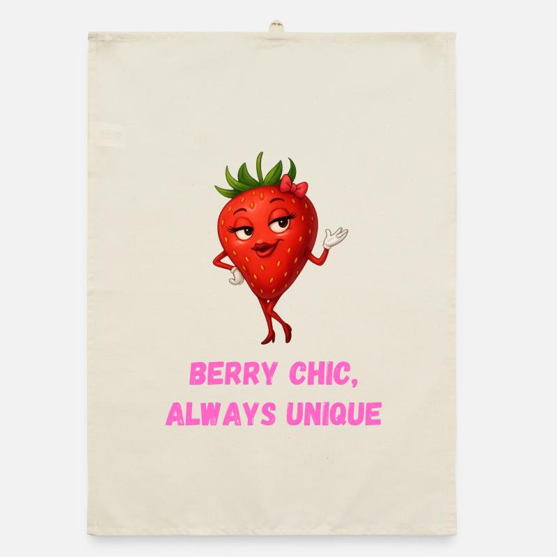 Erdbeere Berry Chic Einzigartig Karikatur  Organic Geschirrtuch