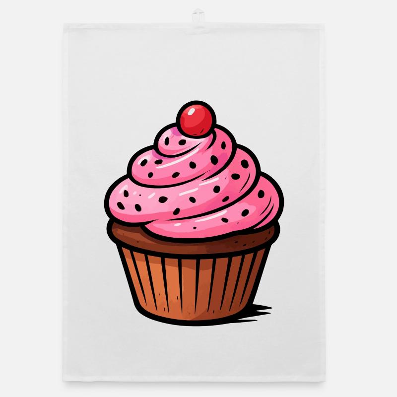 Pink Cupcake Organic dish towel