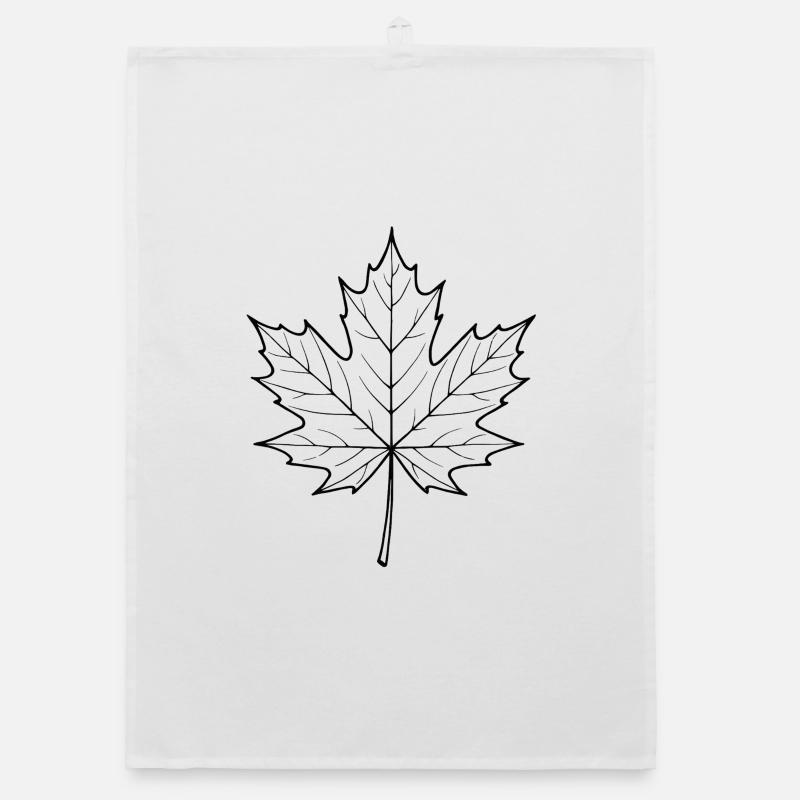 Conception de la ligne de feuilles d’érable - Torchon bio - blanc