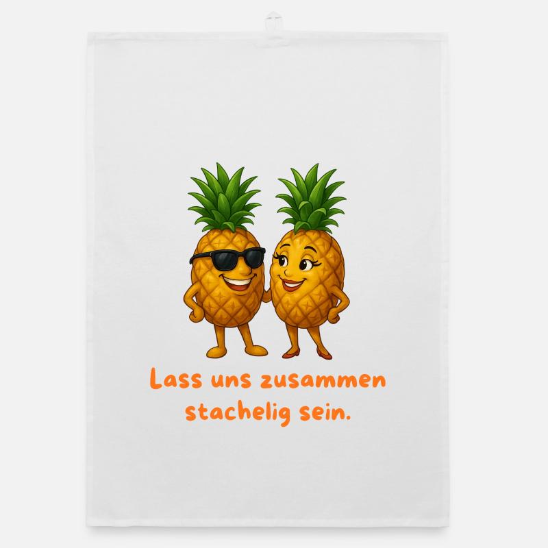 Pineapple duo: Prickly together Organic dish towel
