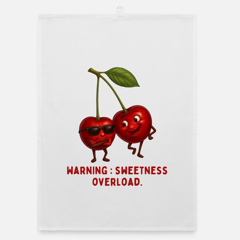 Cherry Charm: Sugar Shock Warning Organic dish towel