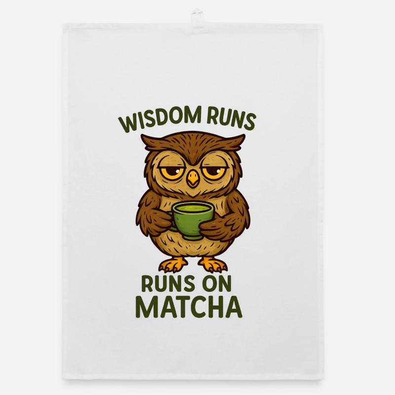 Matcha Owl / Eagle Owl Organic dish towel