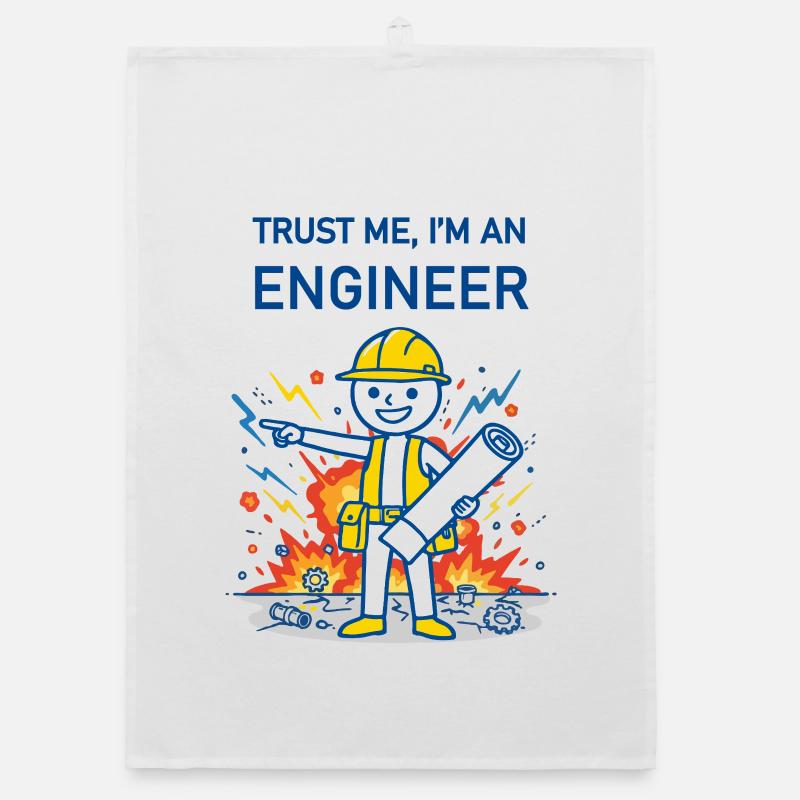 Trust Me, I'm an Engineer - for light background Organic dish towel