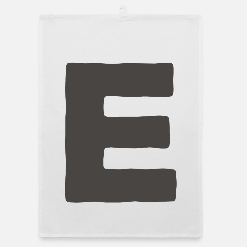 Typographie monogramme en gras lettre E minimale Torchon bio