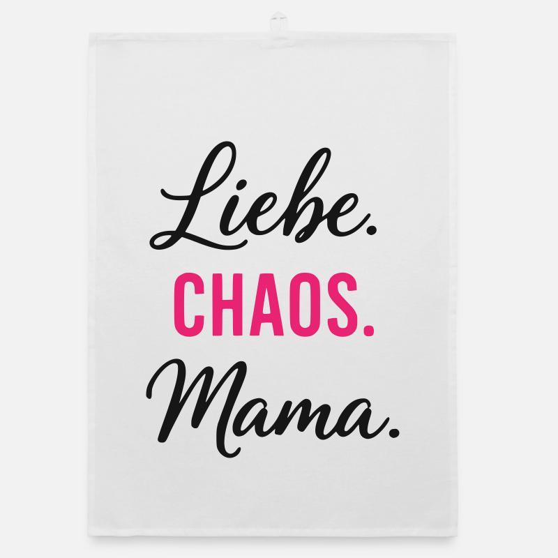 Liebe Chaos Mama – Muttertag Spruch Geschenk Organic Geschirrtuch