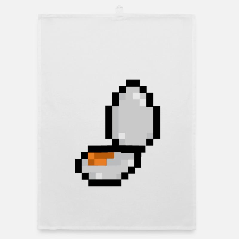pixel egg - Organic dish towel - white