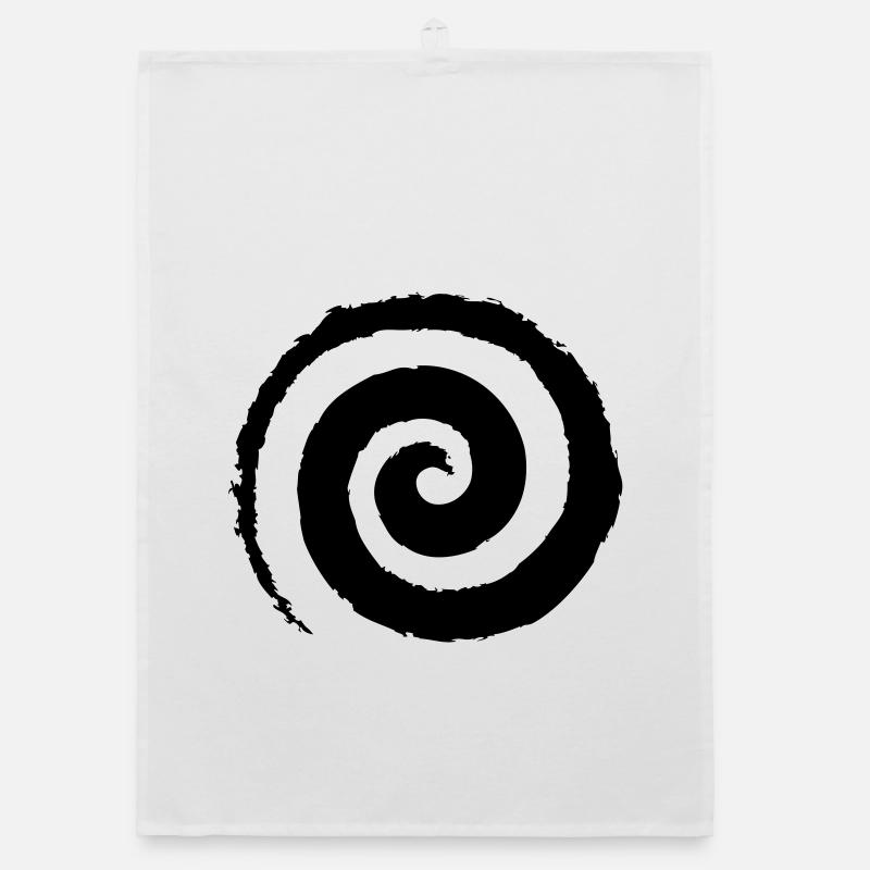 Schwarze Pinselstrich-Spirale Organic Geschirrtuch