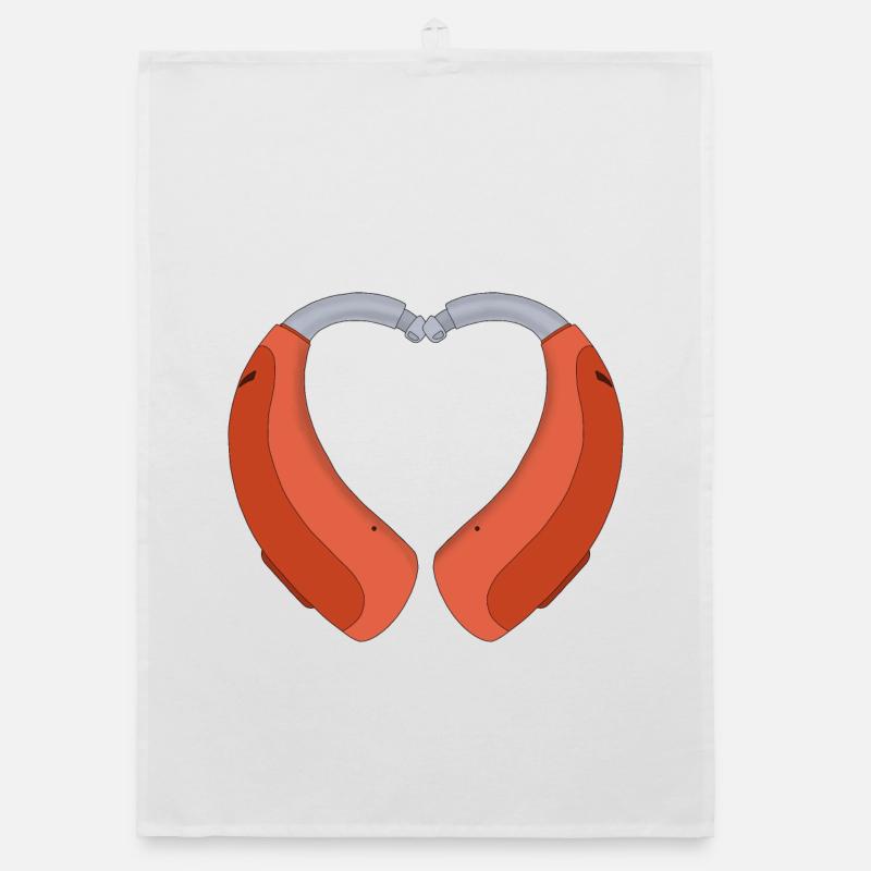 Aide auditive en forme de cœur Torchon bio