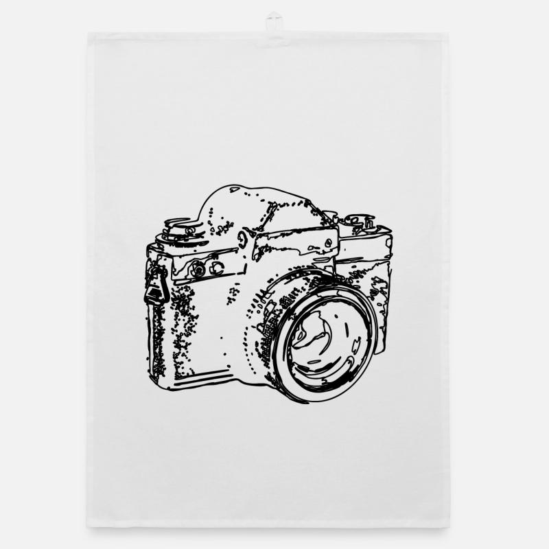 Old analog camera Organic dish towel