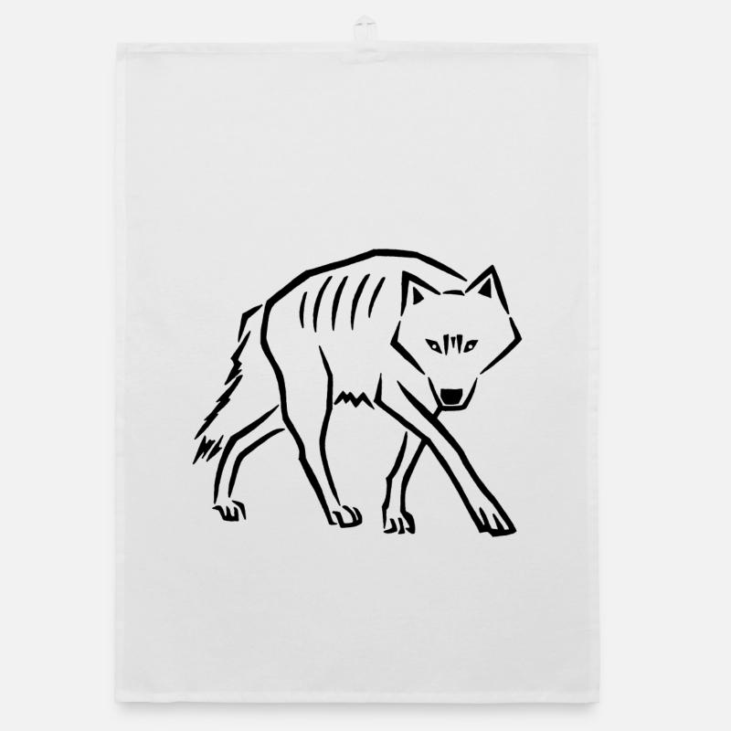 Wolf's Steps (Black) Organic dish towel
