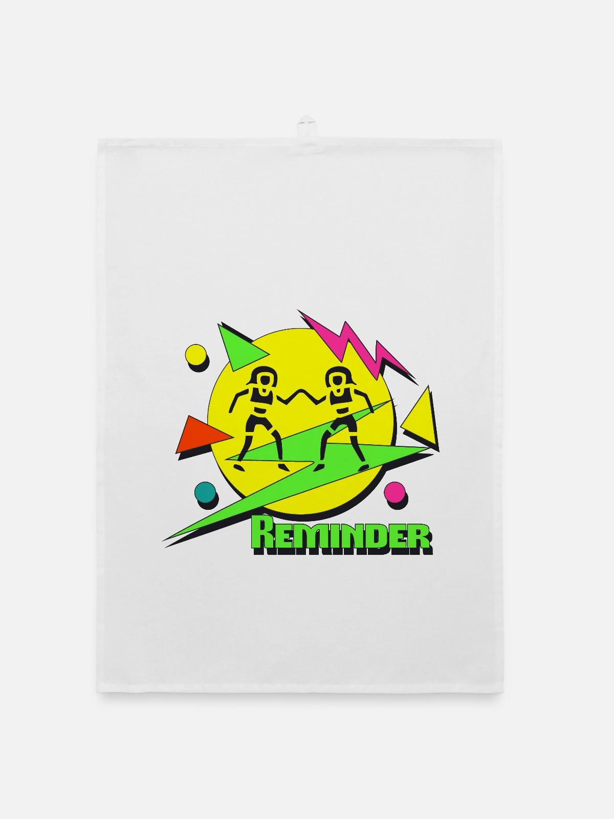 Reminder 80s - Organic Geschirrtuch - Weiß - Vorne