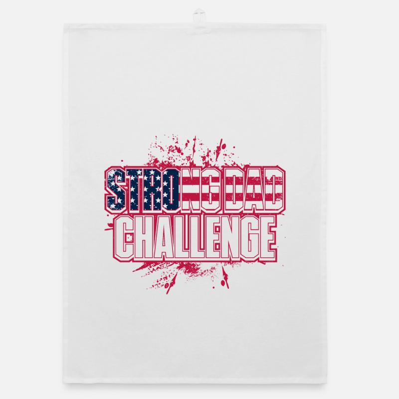 Strong Dad Challenge Flag Organic dish towel