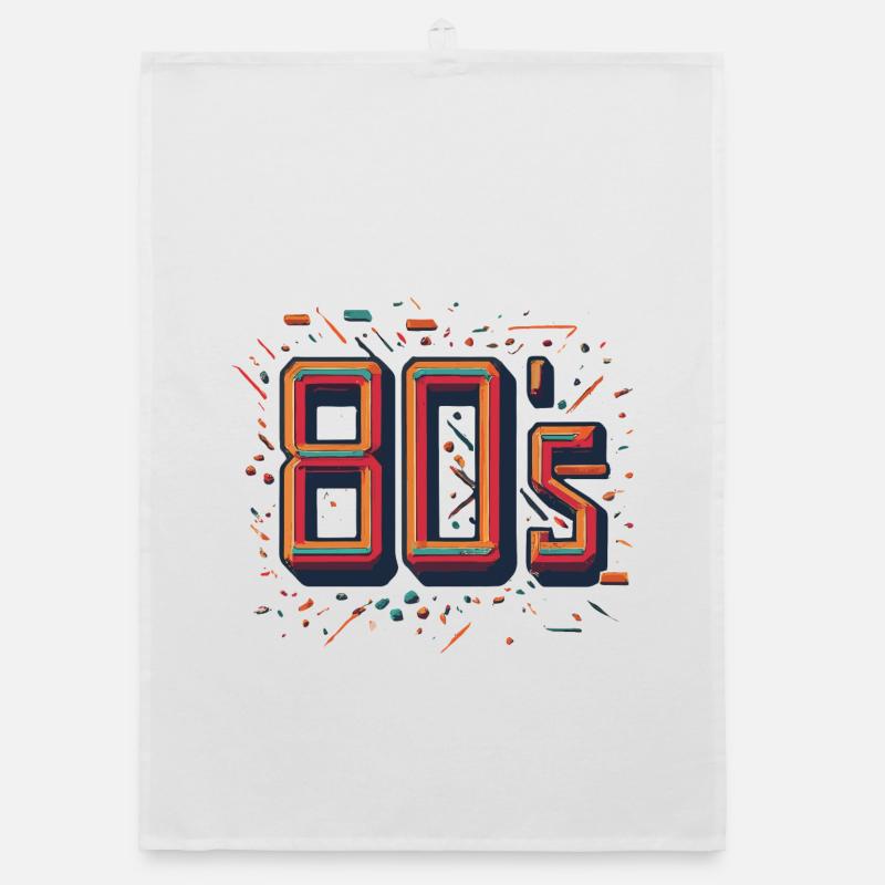 Glowing Neon 80s Design Organic dish towel