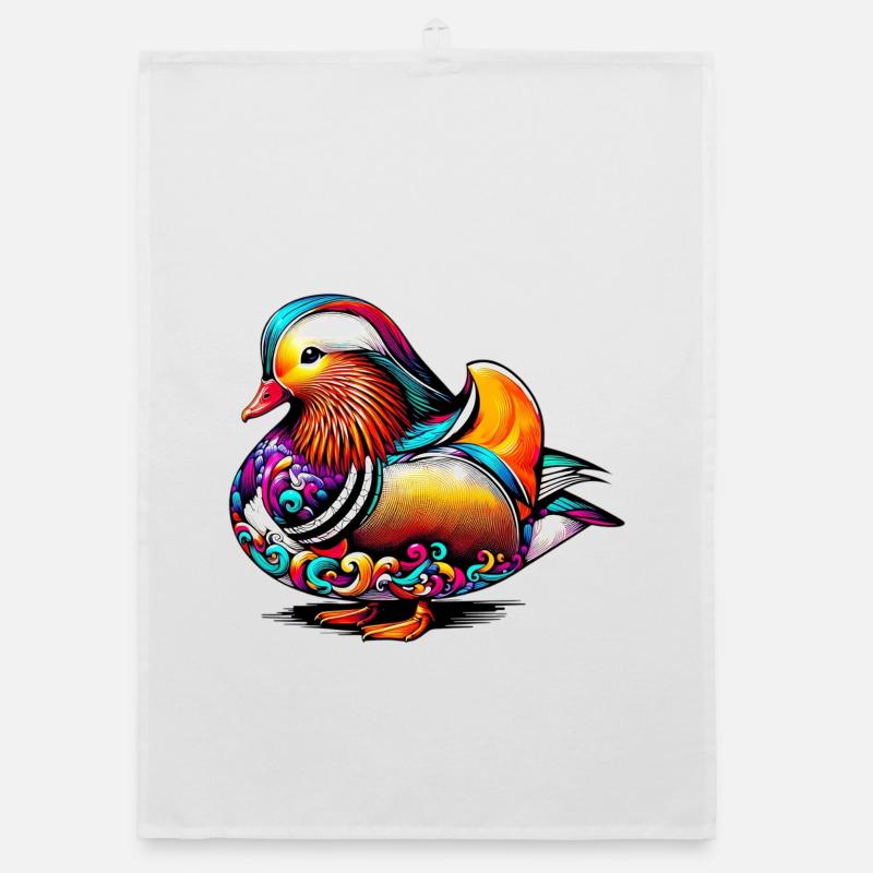 Mandarin duck Organic dish towel