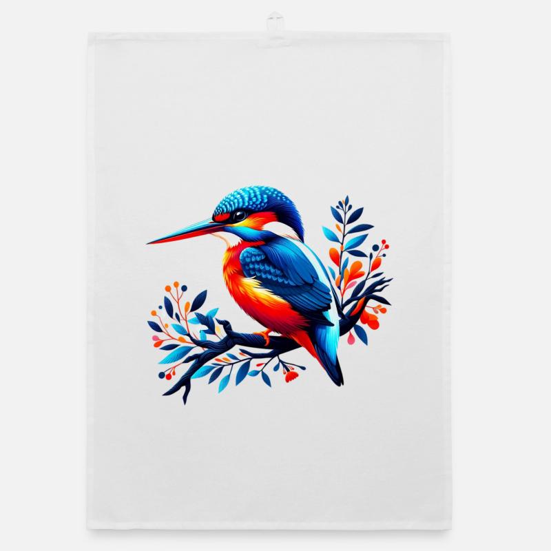Eisvogel - Organic Geschirrtuch - Weiß