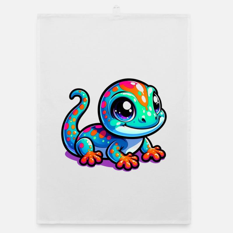 Gecko - Organic dish towel - white