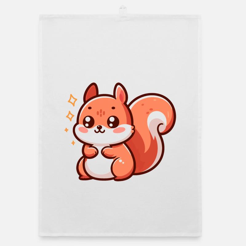 Mignon petit écureuil Torchon bio