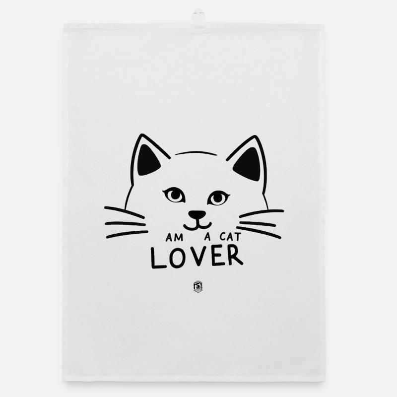 Linear Lover Cat Silhouette Organic dish towel