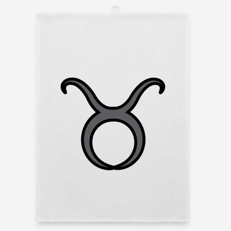 Stier Sternzeichen Symbol Schwarz & Grau Organic Geschirrtuch