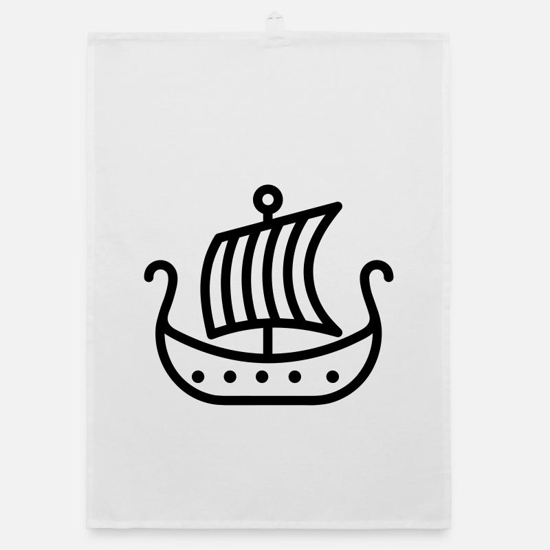 Viking Ship Organic dish towel