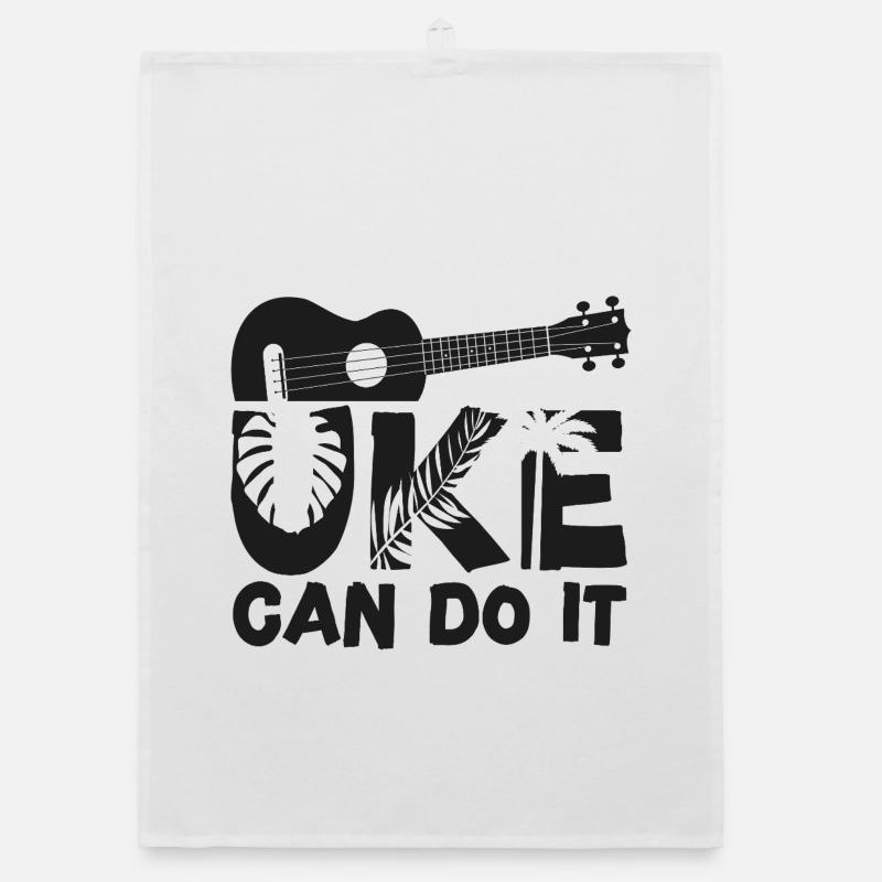 Hawaiian Ukulele Uke Uke Can Do It Organic Geschirrtuch