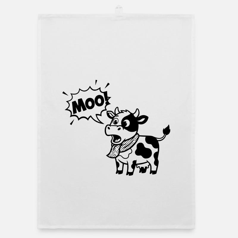 Witzige Kuh Moo Comic Sprechblase Organic Geschirrtuch
