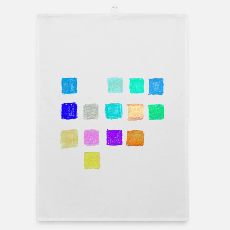 Colored Pencil Colors Squares Pattern - Abstract Organic dish towel