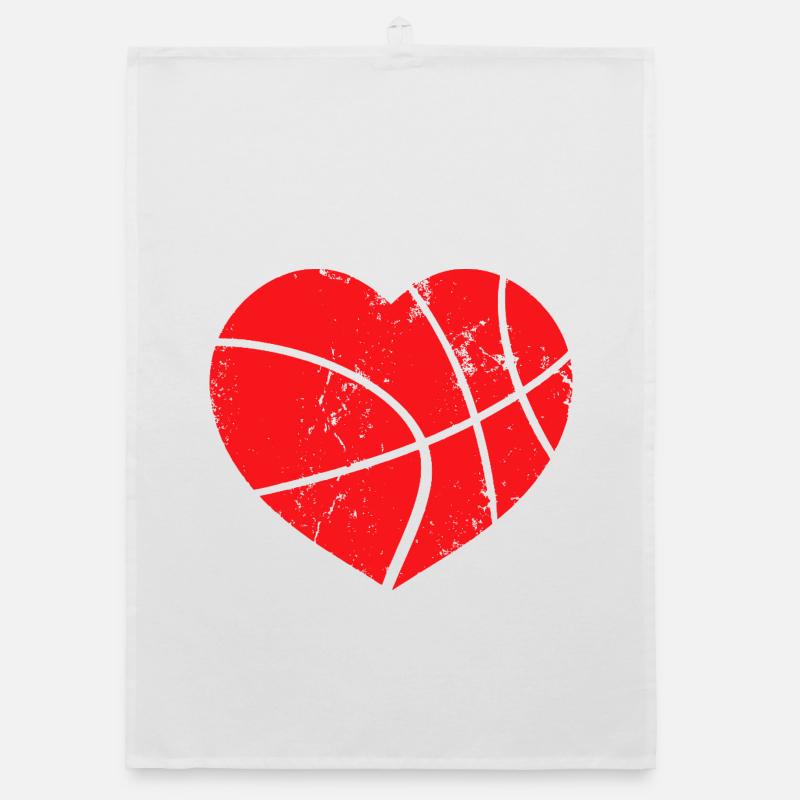 Basketball Heart Graffiti Organic dish towel