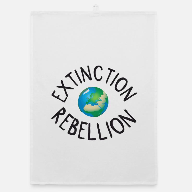 Extinction Rebellion Planet Erde schwarz Organic Geschirrtuch