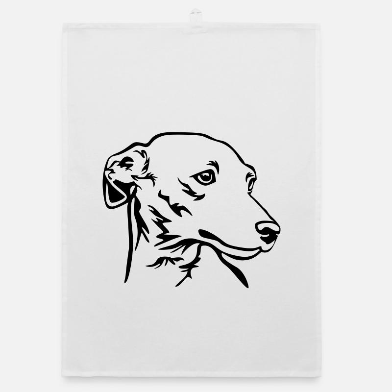 Italian greyhound head Organic dish towel