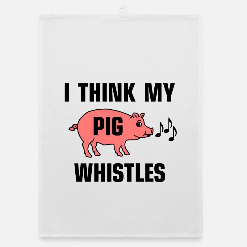 I think my pig whistles Organic dish towel
