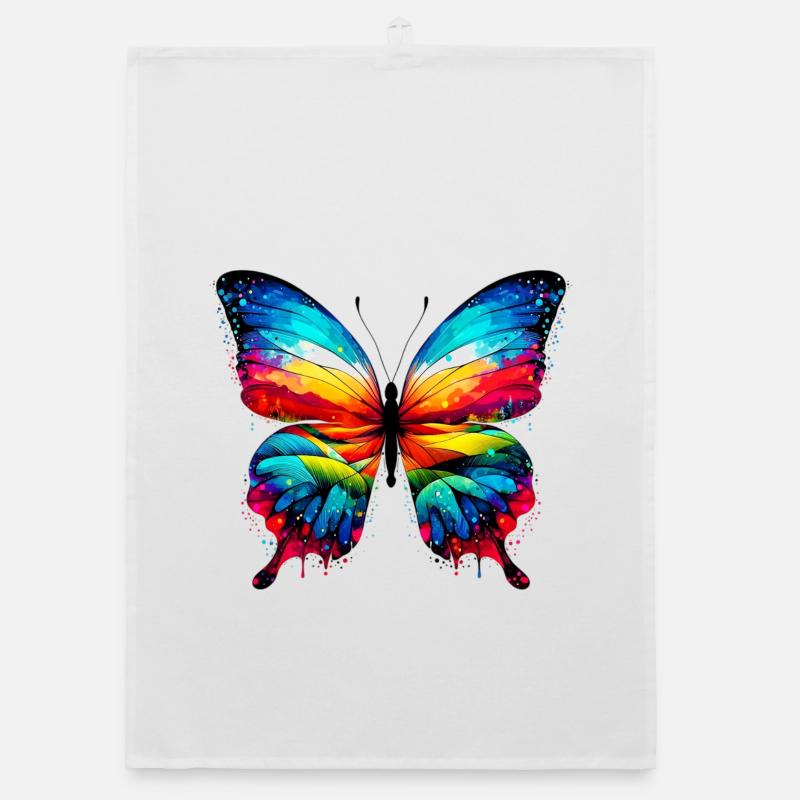 Schmetterling - Organic Geschirrtuch - Weiß